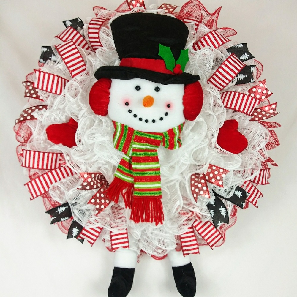 SOLD🎀Christmas Jolly Snowman Wreath - Picture 5 of 7